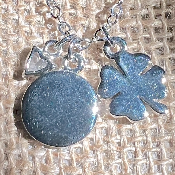 🍀Lucky 3 Charm “Clover/Luck/CZ” Genuine CZ and Crystal Necklace by Cookie Lee - Picture 8 of 10